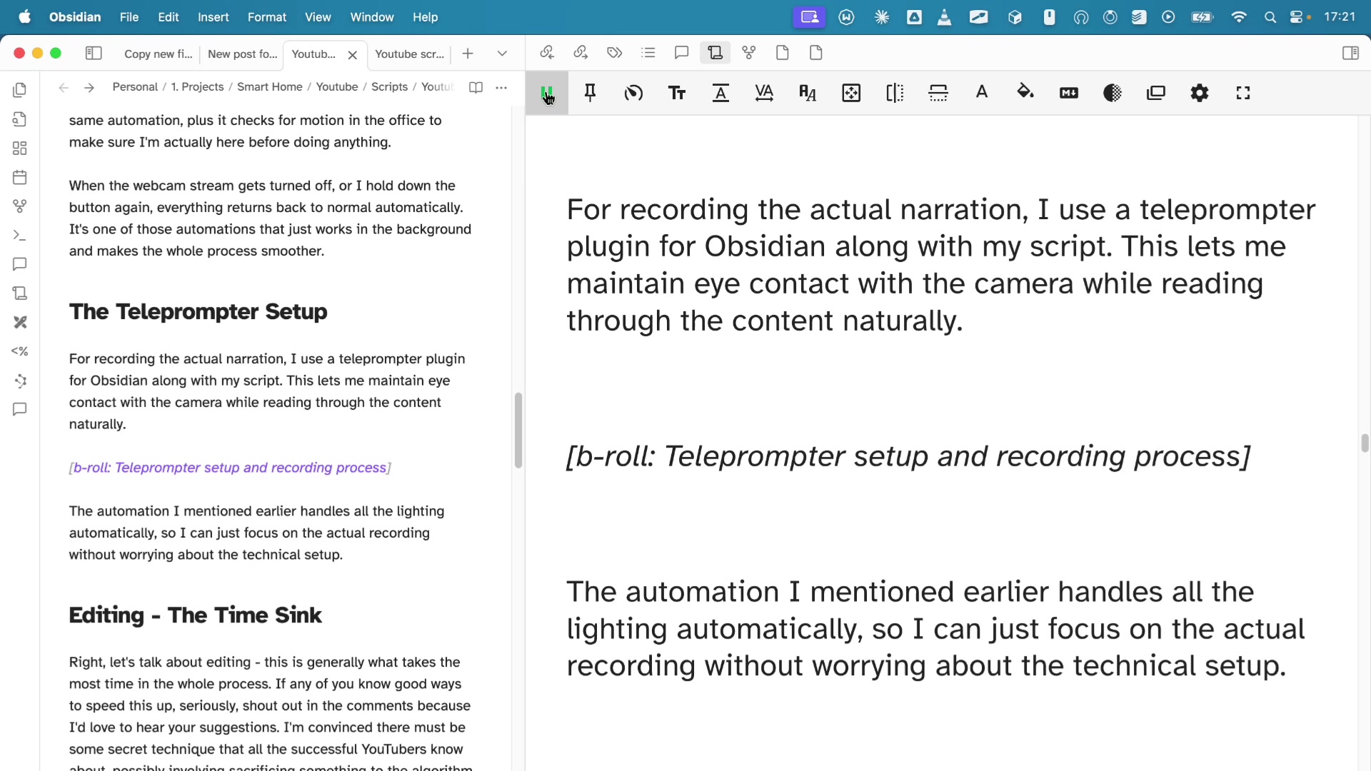 Recording: Gear, Automation, and Teleprompter Tricks demonstration at 324.0s
