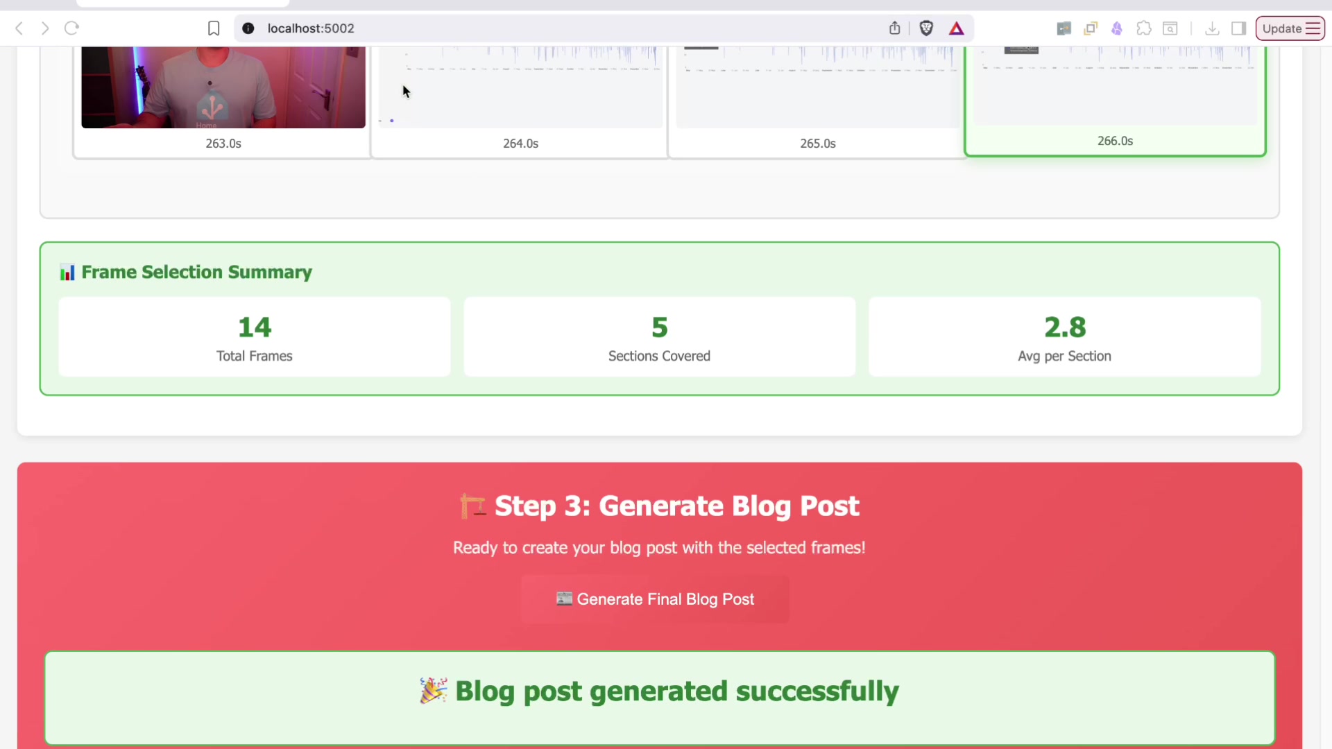 Automated Publishing: Video to Blog Post demonstration at 421.0s