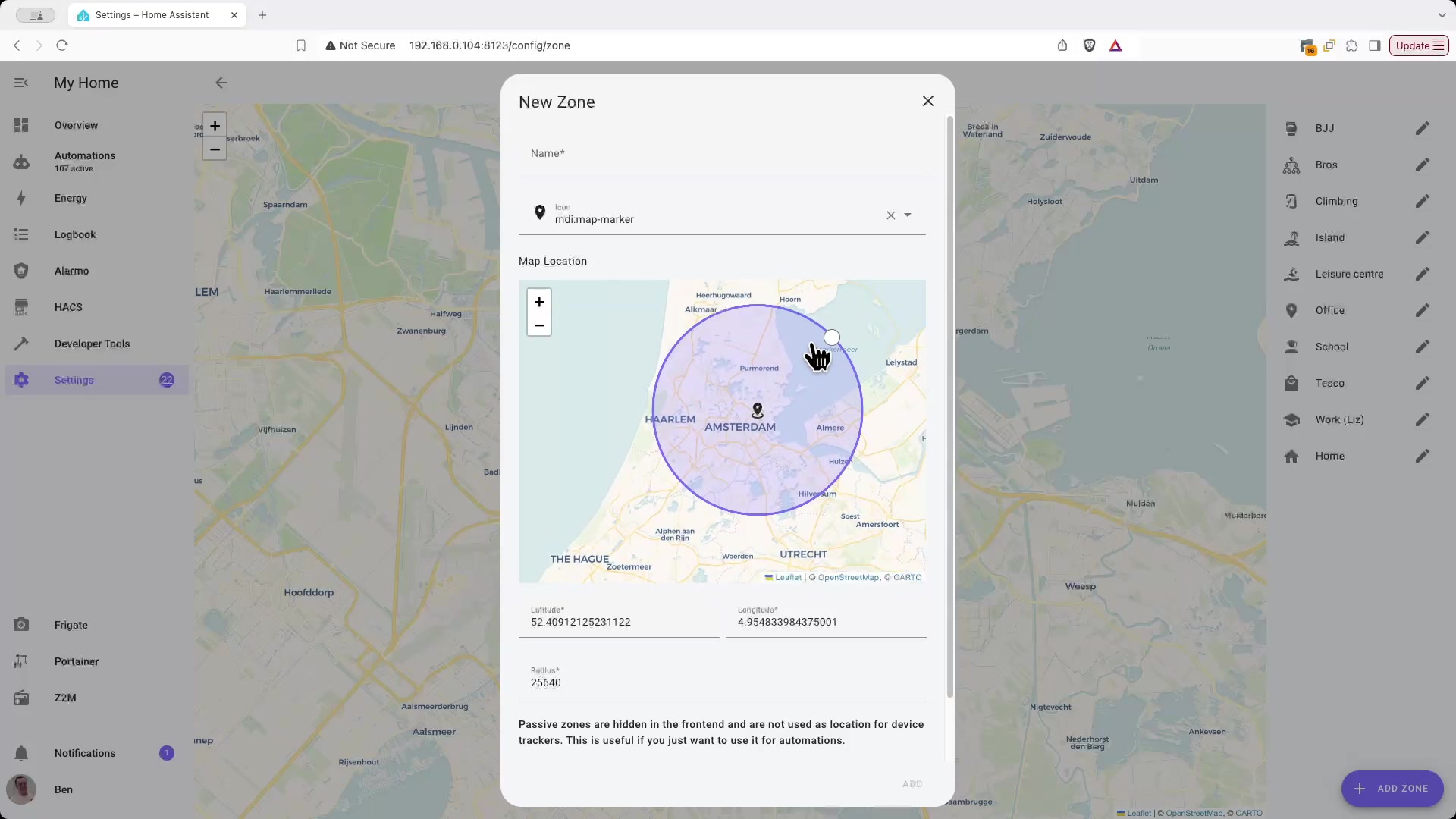 Setting Up Your First Zone demonstration at 97.0s