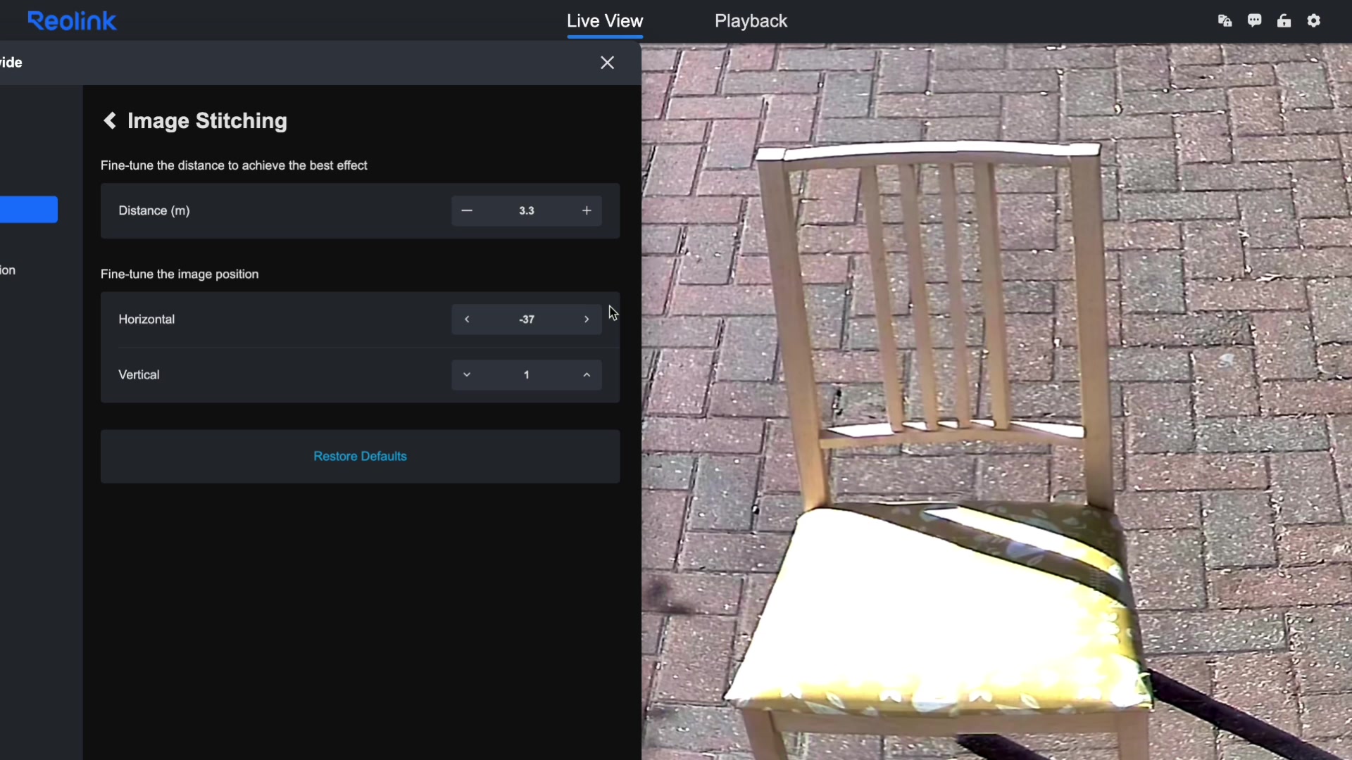 The Dual Camera Stitching demonstration at 299.0s
