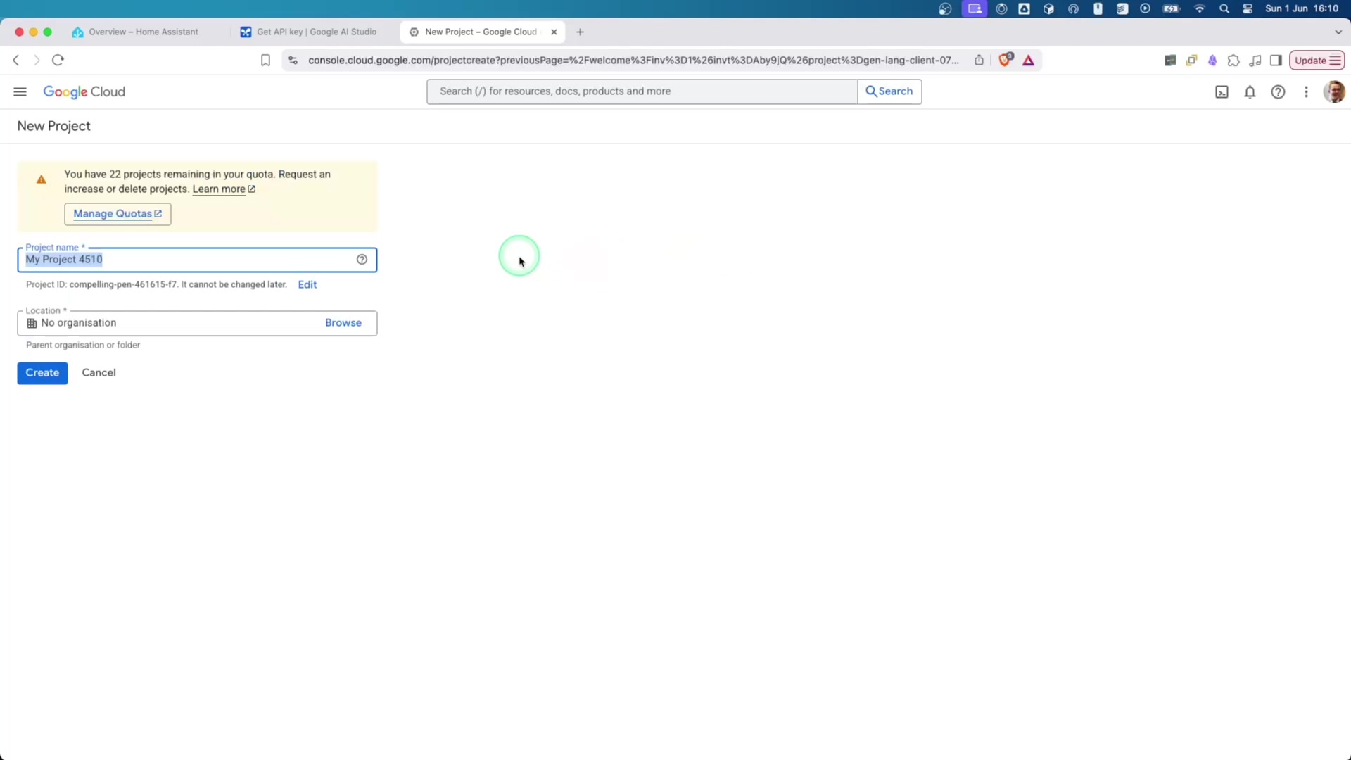 Getting Started: Google Cloud and Gemini API Setup demonstration at 60.0s