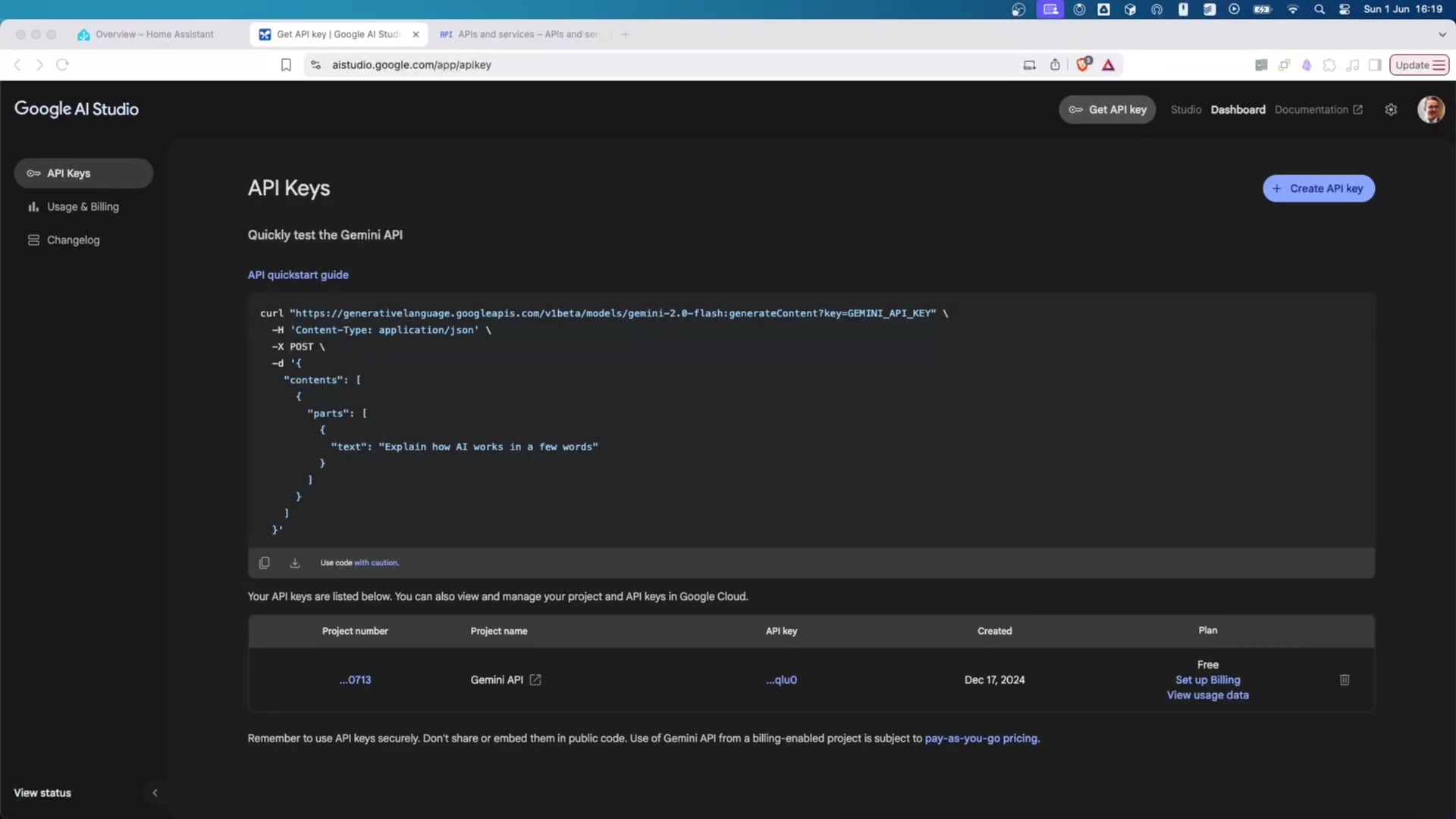 Getting Started: Google Cloud and Gemini API Setup demonstration at 74.0s