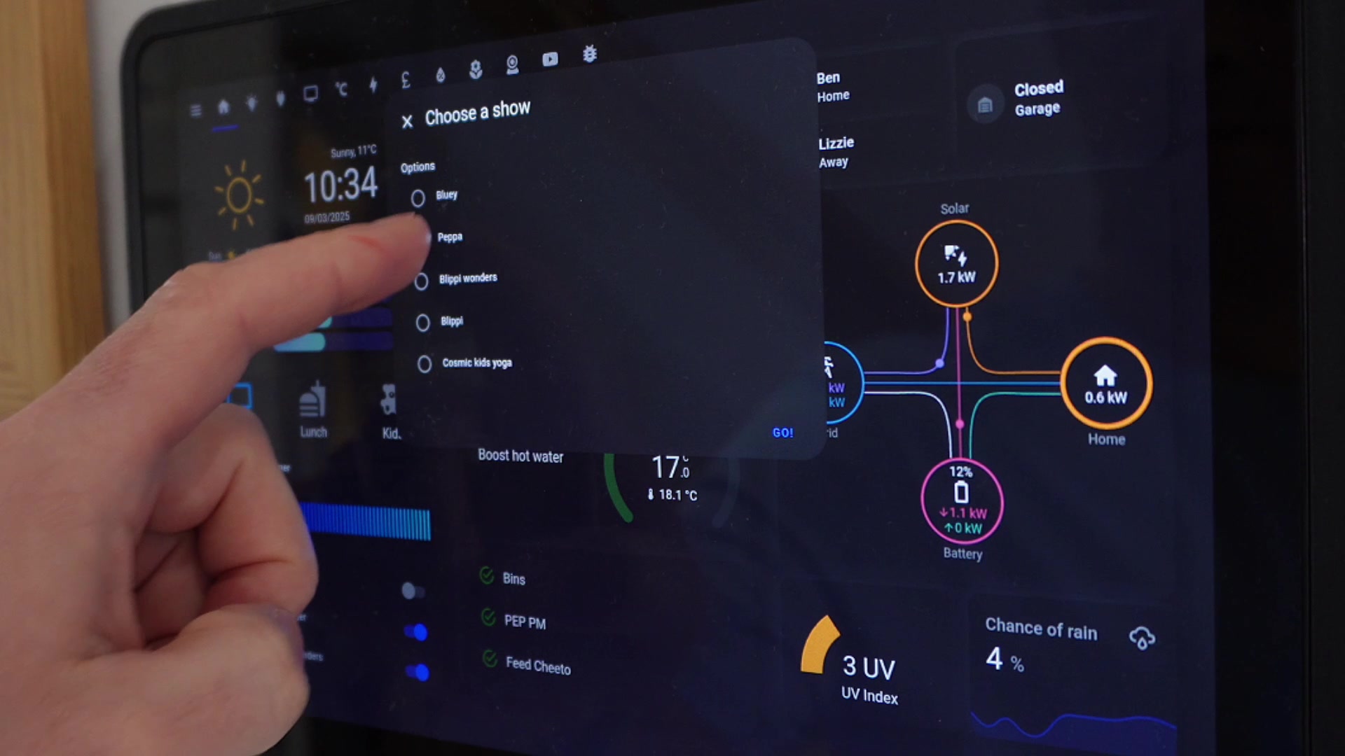 Essential Home Timers demonstration at 149.0s